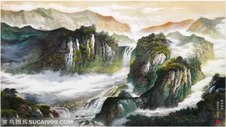 群山叠岭80cm×110cm