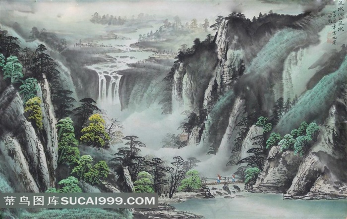 山水风景绘画图片素材