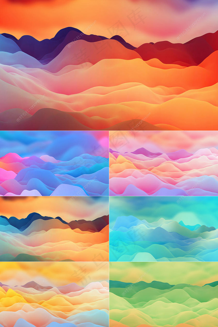 10张唯美多彩科技曲线背景图片