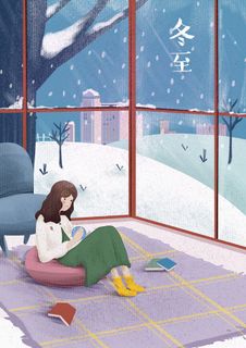 冬至插画 冬至节气插画