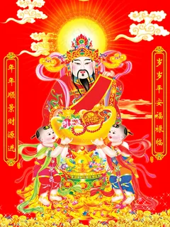 高清画高分辨率超清挂画打印喷绘素材财神字画招财进宝对联画 高清画高分辨率超清挂画打印喷绘素材财神字画招财进宝对联画