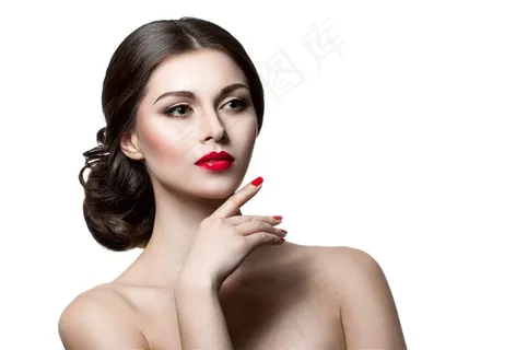 性感红唇化妆美女大图