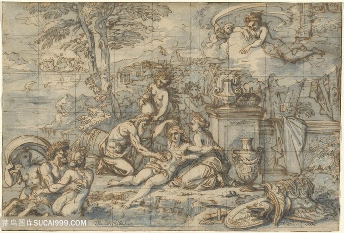 唯美山峦人群装饰画