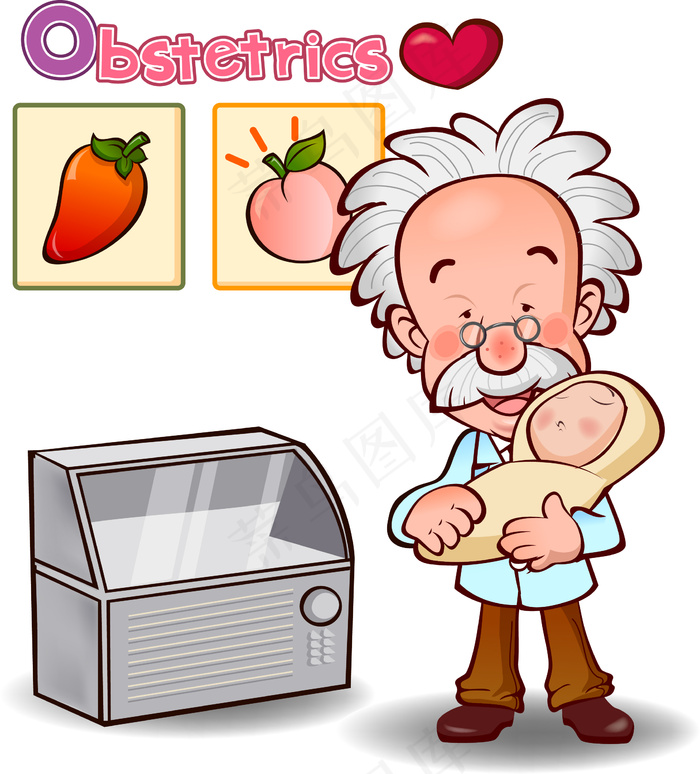 卡通医生护士节  