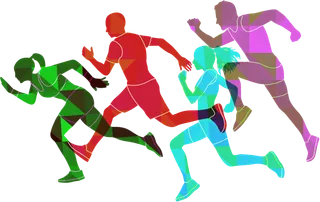 炫彩跑步剪影奔跑比赛动态