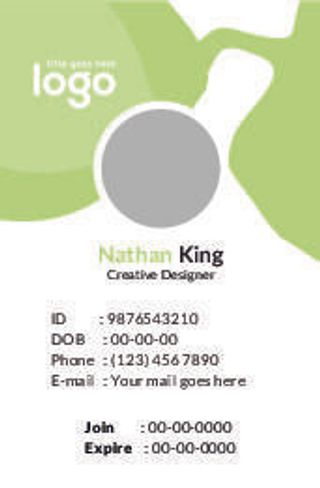 浅绿工作证名片