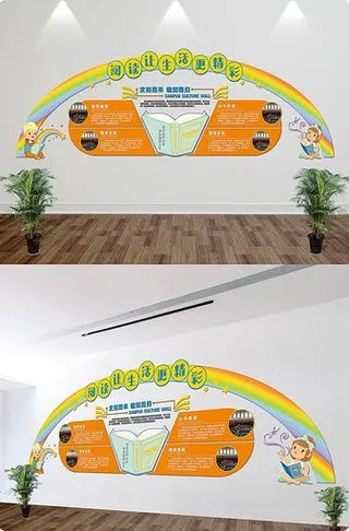 校园图书馆文化墙