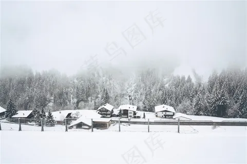 被雪覆盖的小屋大图