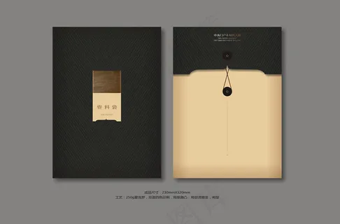 创意大气复古档案袋设计模板