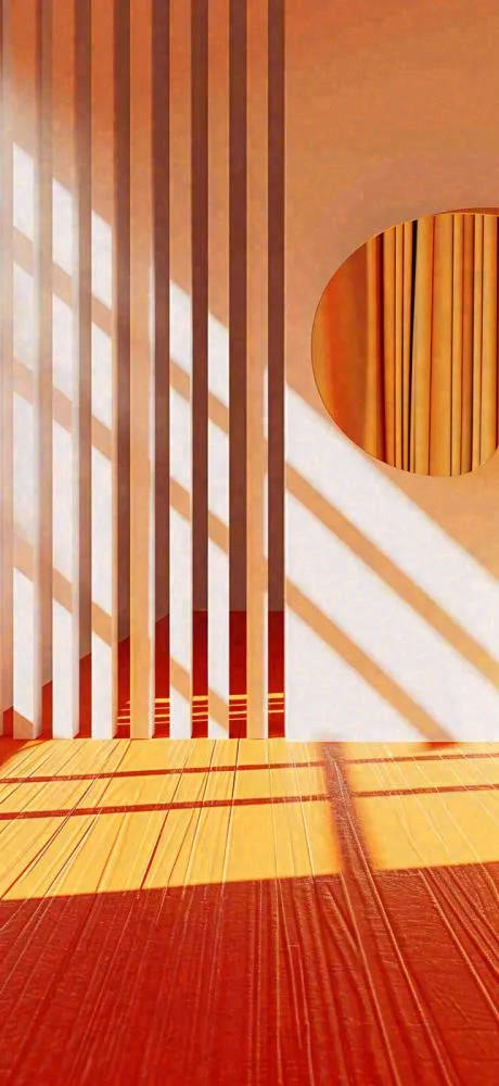 创意简约室内背景，圆形矩形光照(736x1600)