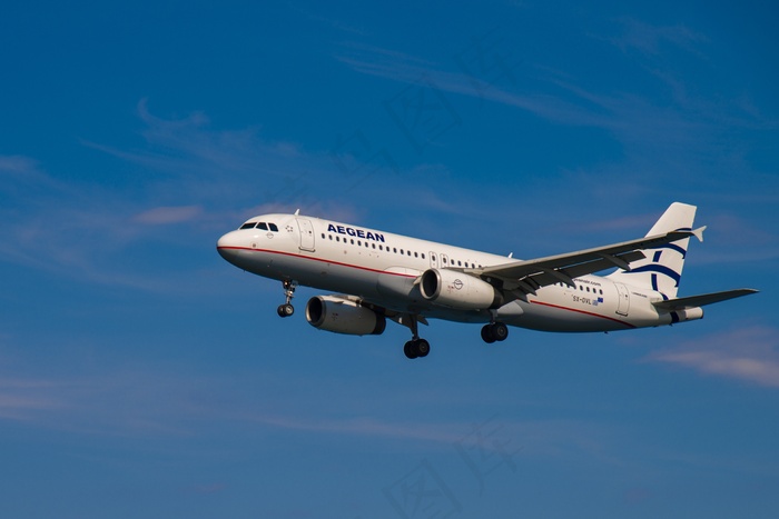 空中大型飞机飞行图片