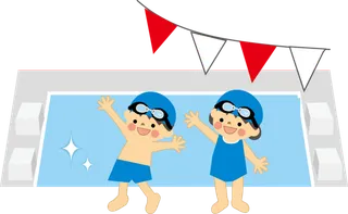 游泳项目热身卡通孩子少儿兴趣班