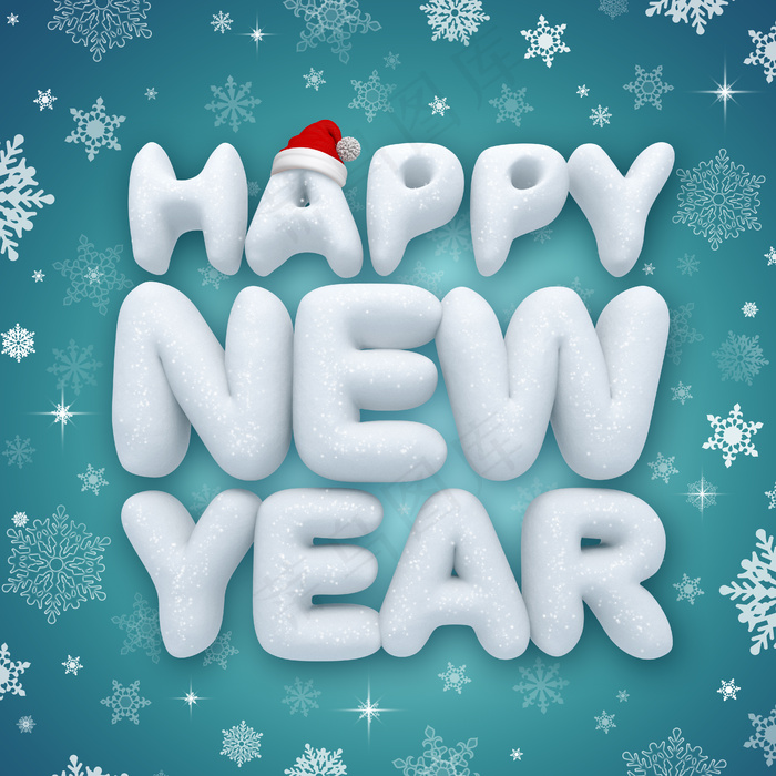 新年圣诞节雪花背景图片