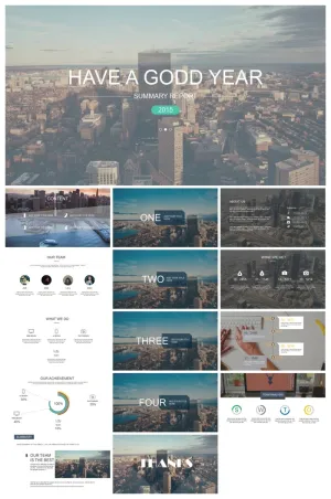 全图型高大上商务PPT模板预览图
