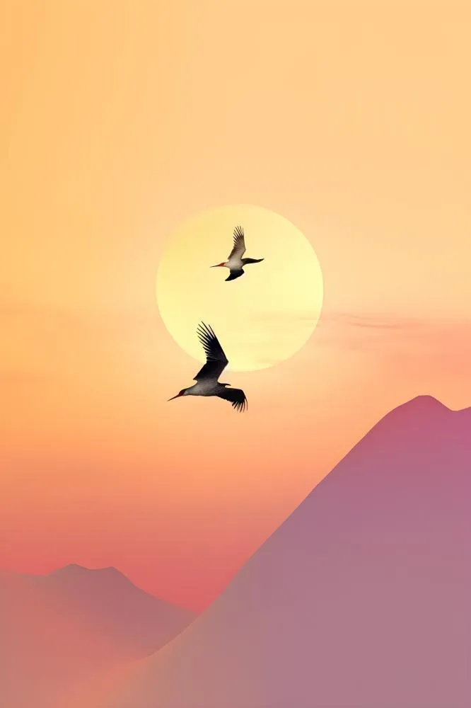 意境渐变故事落日背景(2400x3600)