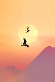 意境渐变故事落日背景