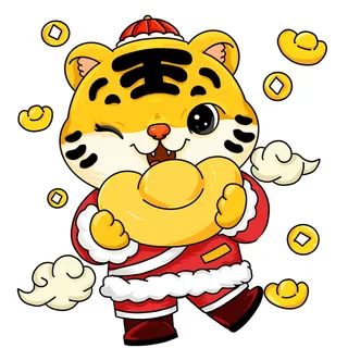 可爱虎年形象卡通新春