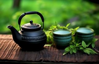 茶壶植物自然意境背景