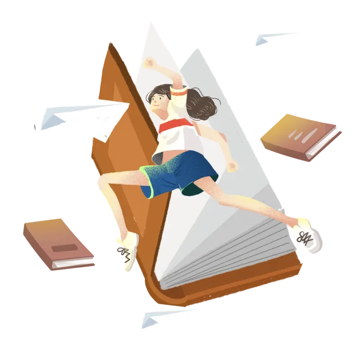 活力奔跑开学日学生png素材免扣