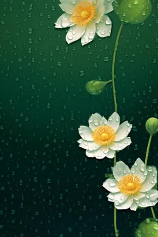 中国风传统绿色莲花简约背景