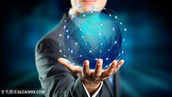 商务手托地球的人物高清