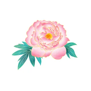 手绘国潮中国风古典牡丹花国花花卉装饰图案PSD设计素材 手绘国潮中国风古典牡丹花国花花卉装饰图案PSD设计素材