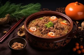 美味的牛肉拉面美食摄影图