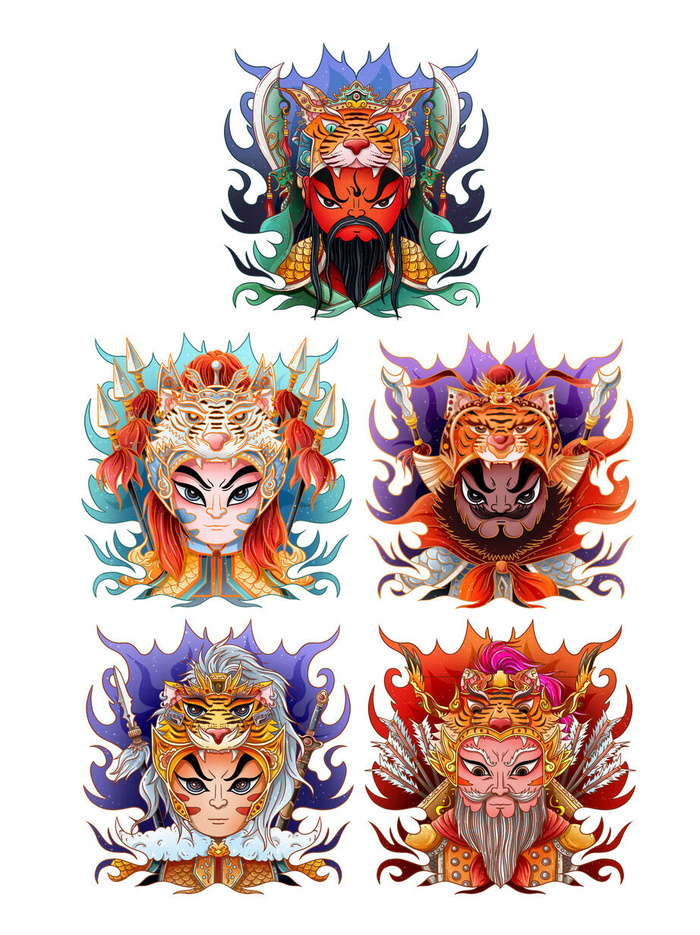 设计创造老虎虎年新年素材