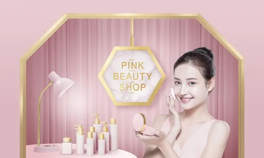 粉色广告美丽电商素材