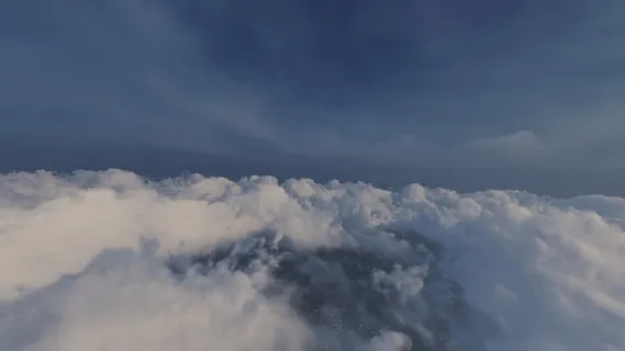 在云层上短途飞行的纹理