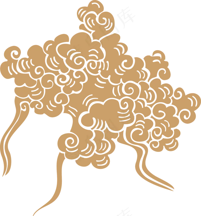 中式传统祥云中国风古典水纹吉祥图案免抠