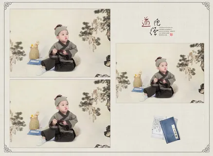 儿童工笔画PSD模板道德经-008