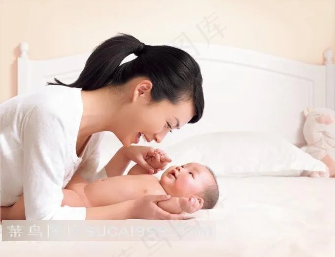 开心母子高清摄影图片