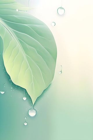 简约清新渐变黄绿色树叶纹理背景