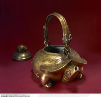 中国古代工艺品-青铜器 乌龟造型水壶 中国古代工艺品-青铜器 乌龟造型水壶