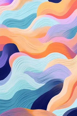 童趣创意意象儿童绘画波浪背景