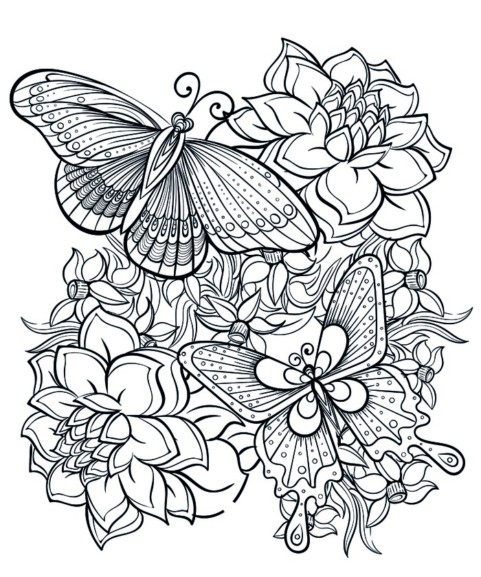 卡通手绘花卉黑白线描线稿