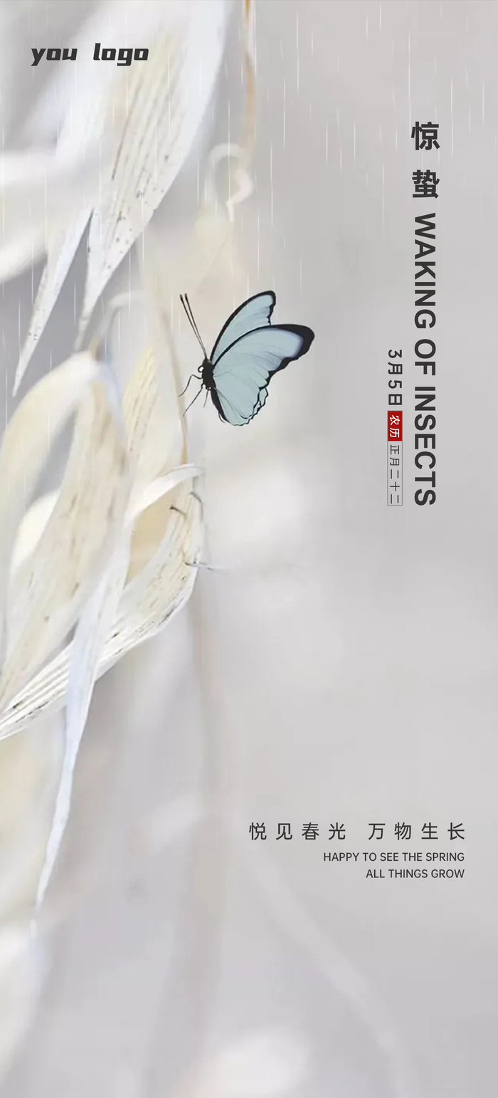 惊蛰节气海报设计PSD素材