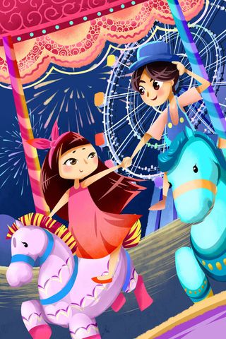 卡通温馨浪漫2月14七夕520情侣拥抱情人节主题插画海报PSD素材