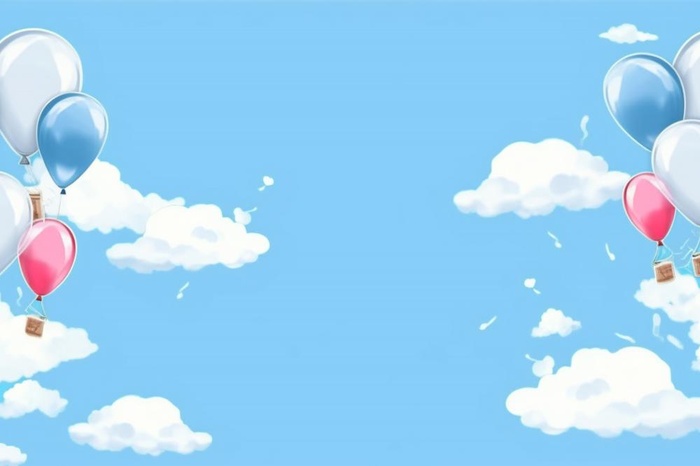 简约蓝色天空banner背景