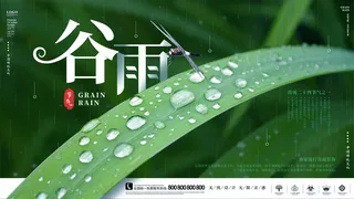 谷雨二十四节气海报设计