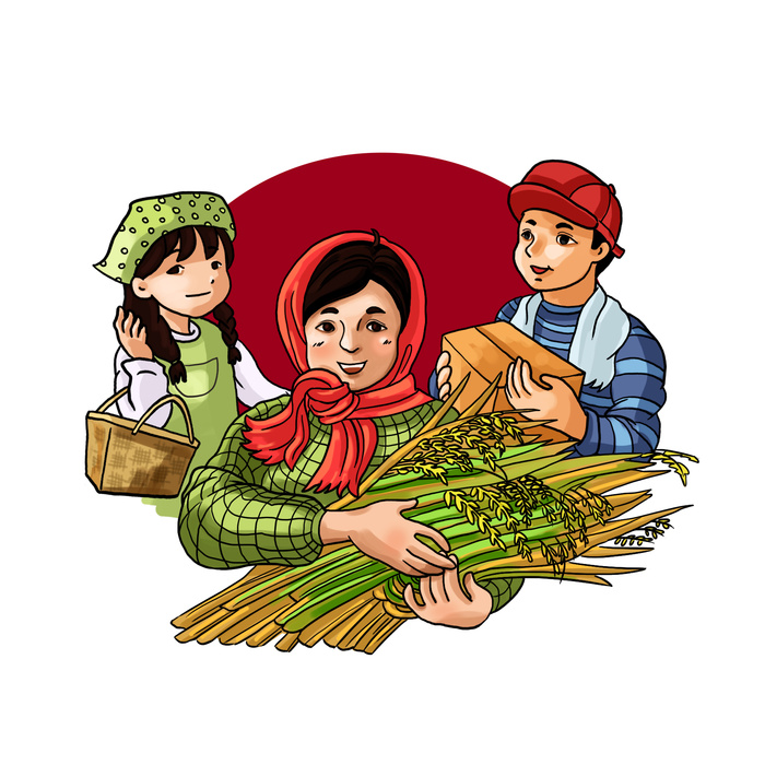 五一劳动节劳动人民群像插画元素