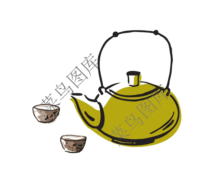 泡茶，饮茶矢量图