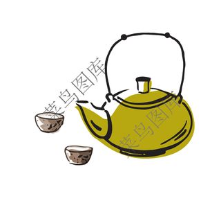 泡茶，饮茶矢量图