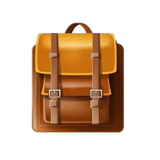 棕色书包可爱元素