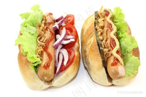 西餐豪华热狗套餐白底图