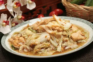 白菜叶炒老豆腐