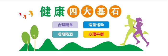 四大基石文化墙   健康 文化墙cdr矢量模版下载