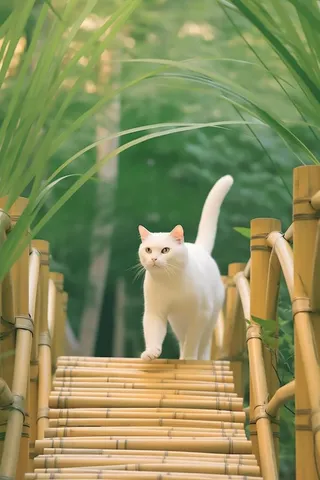 花园的小猫清新背景