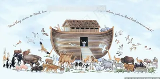 木船木屋动物油画